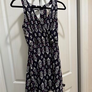 Lush XS - Navy and White Sleeveless Dress